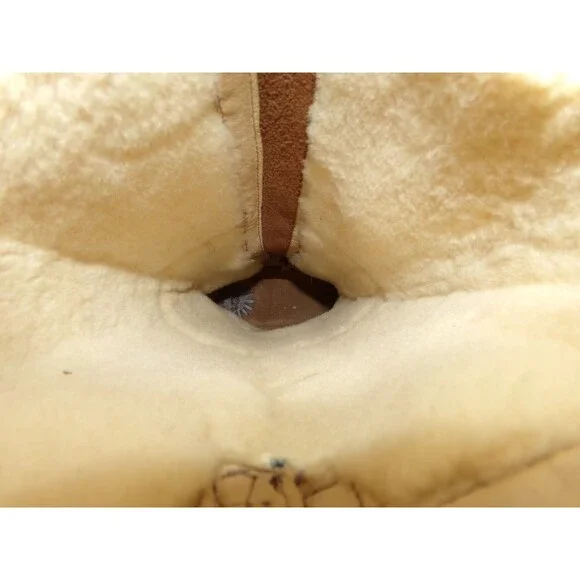 UGG Brown Leather Tall Buckle Wool Lined Warm Winter Rosen Riding Boots Size 8 - Picture 9 of 10